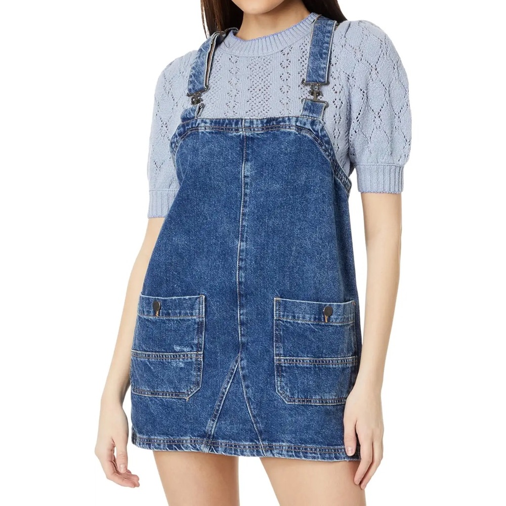 Free People Smocked Denim Dress - M